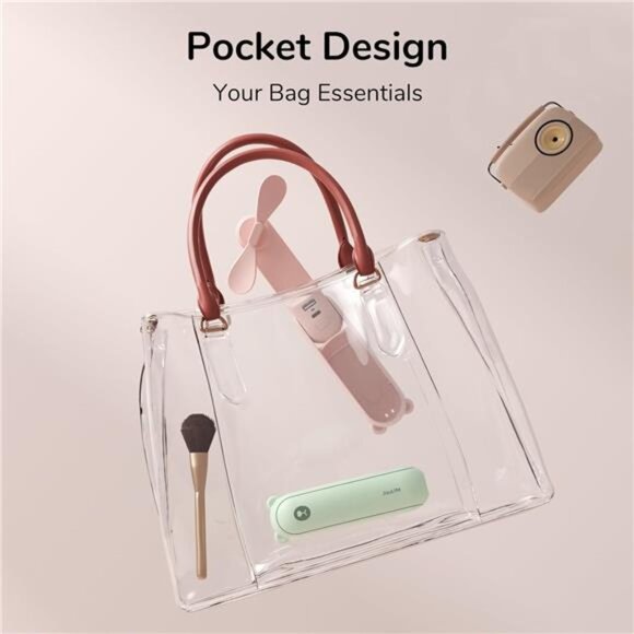 "3-in-1 Handheld Mini Fan: USB Rechargeable, Power‎ Bank & Flashlight (Pink)" - Picture 6 of 7